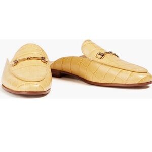 Sam Edelman Yellow Croc-Embossed Mules